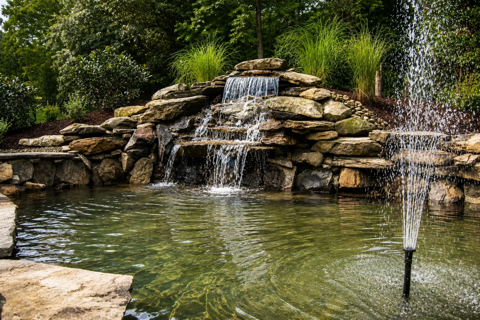 Natural Stone Waterfall Oasis